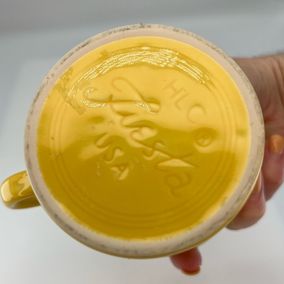 Fiestaware Mug Homer Laughlin HLC Yellow Ring Handle Coffee Cup Tea - Picture 5 of 7